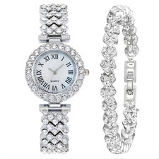 Watch and Bracelet Set Ladies Women Girls Fashion Wristwatch Gift