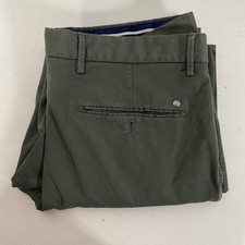 Massimo Dutti Mens Khaki Stretch Slim Chino Ankle Pants Size 32 Very Good JB136W