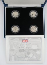 2004-2007 Royal Mint UK Bridges Collection Silver Proof �1 x 4 coin set, COA Box
