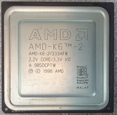 AMD K6-2 333MHz Socket 7 CPU Processor - Vintage Collectible!
