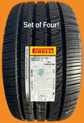 FOUR BRAND NEW 295/35R21 Pirelli Scorpion Zero AS + 3 Plus 3 All Season Tires