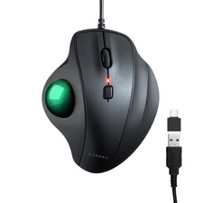 Wired Ergonomic Trackball Mouse, Optical Vertical Rollerball Mice, Silent But...