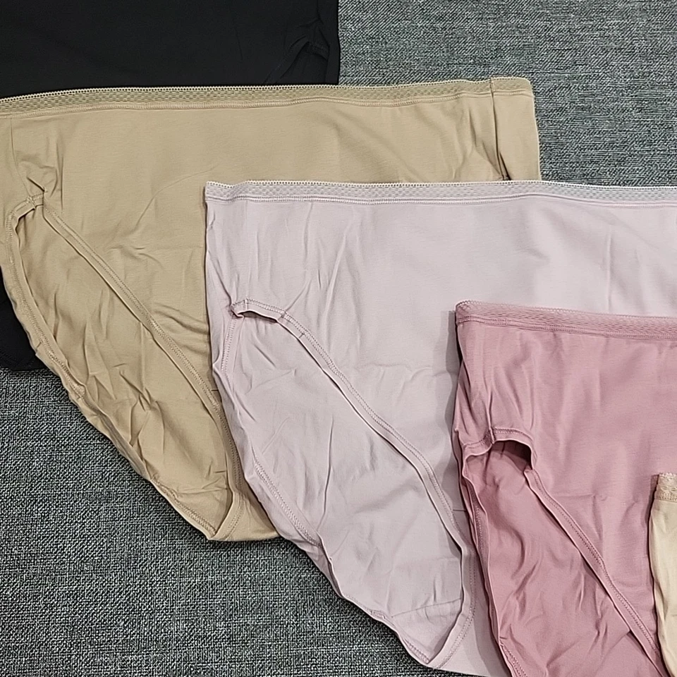 Felina 女式 5 件套皮马棉高帮内裤蕾丝装饰 X-大号内衣 — 第 3/4 张图片