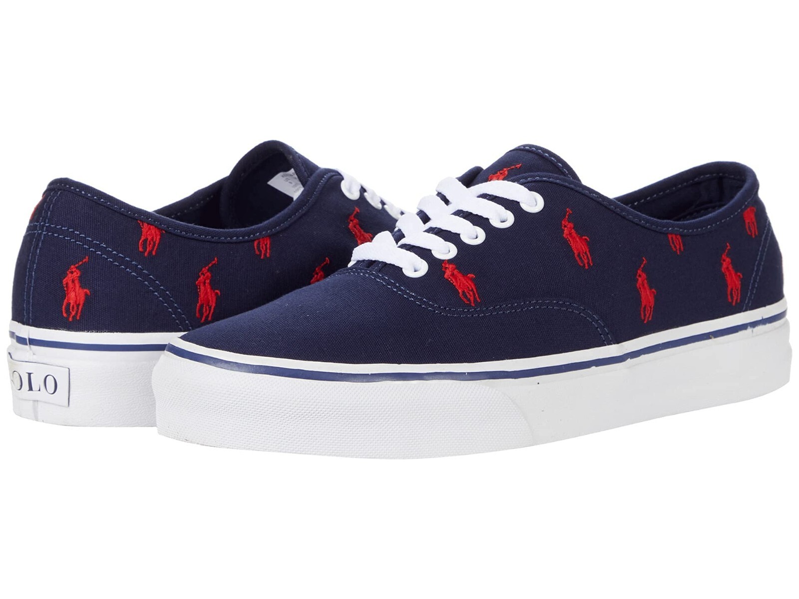 Polo uomo Ralph Lauren Keaton Newport Navy sneaker rosso pony 8 5 D (M) NUOVA scatola