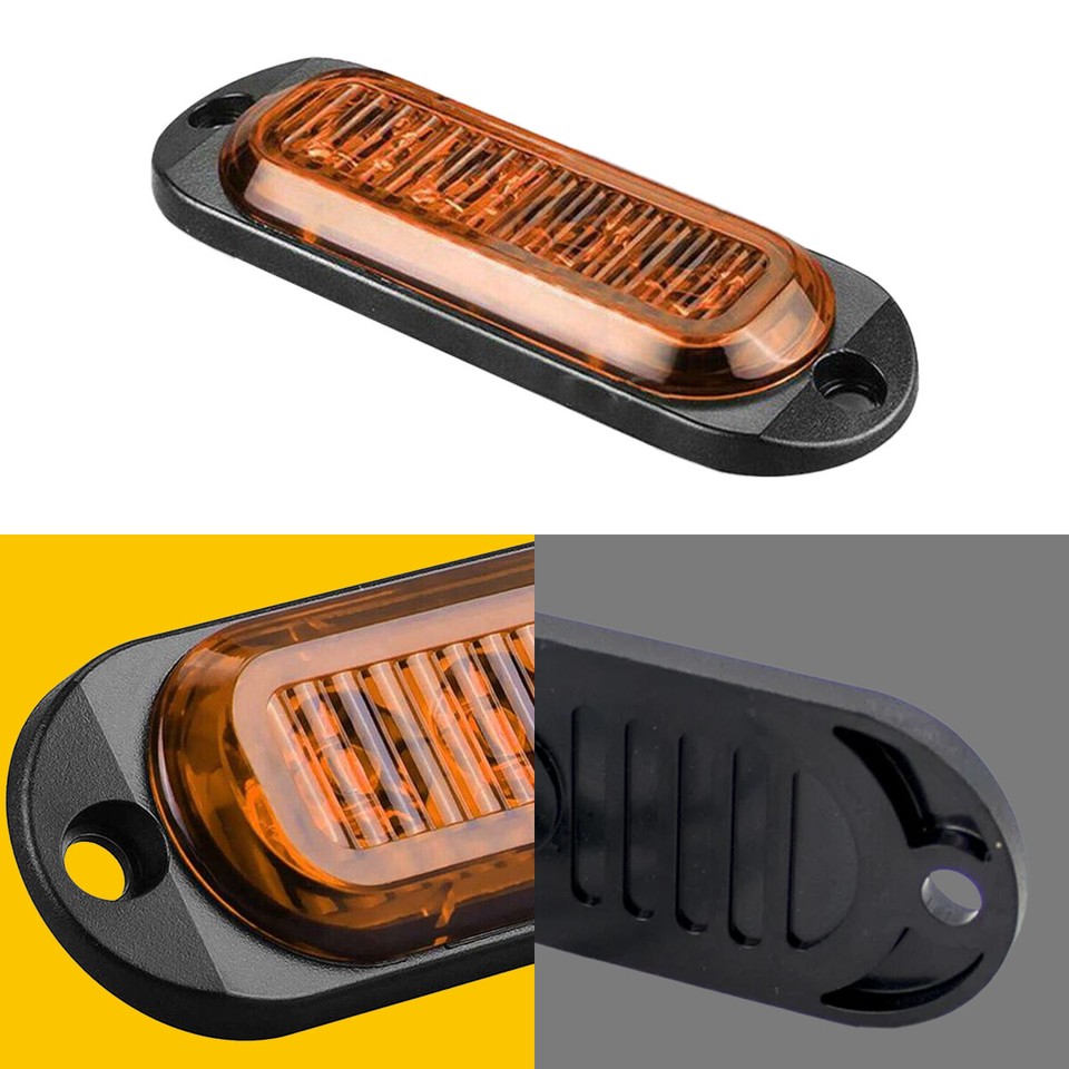 4x 12V Amber 4LED Side Marker Light RV Truck Trailer Clearance Light