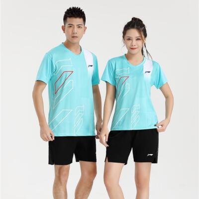 Adult Kid Li-Ning Table Tennis Clothes Badminton Sportswear T-SHIRTS+SHORTS Set