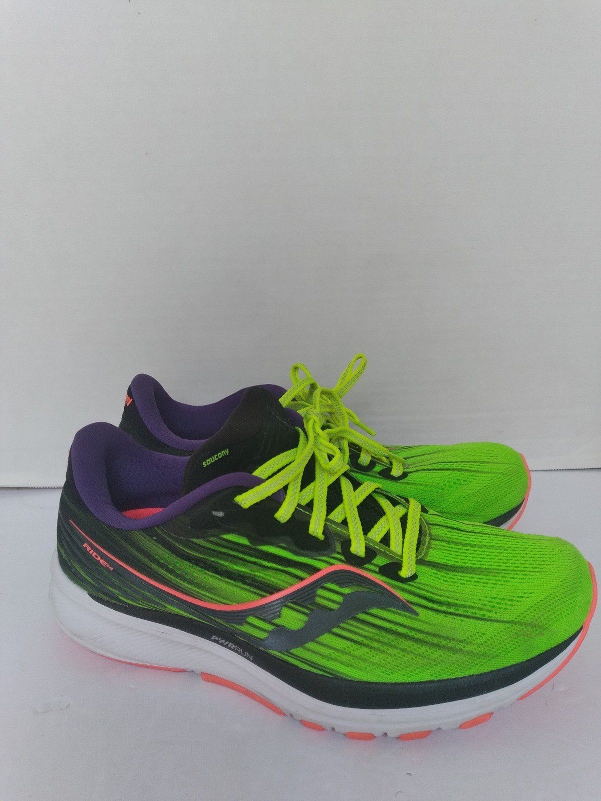 Saucony Neon Green Purple Performance Running Shoes for Athletic Training-image