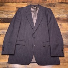 Vintage Givenchy Monsieur Suit Jacket 40R Gray Wool USA Blazer Striped