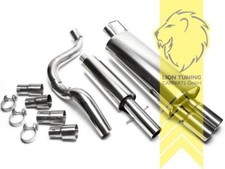TA Technix Edelstahl Gruppe A Sportauspuffanlage für VW Golf 4 Limou 2x76mm rund