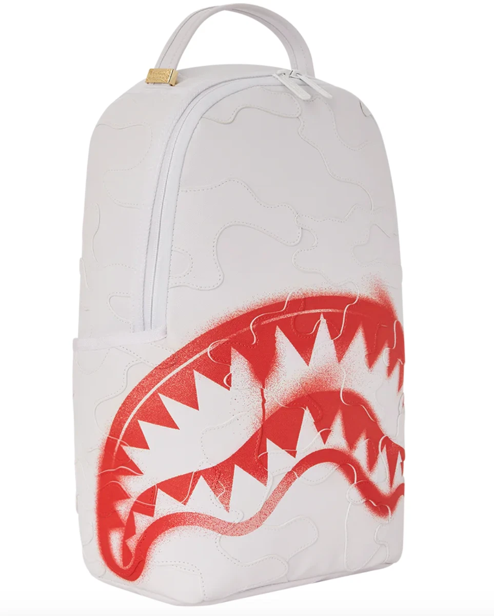 SPRAYGROUND SNOW CAMO BACKPACK (DLXV) B5024 - WHITE / RED