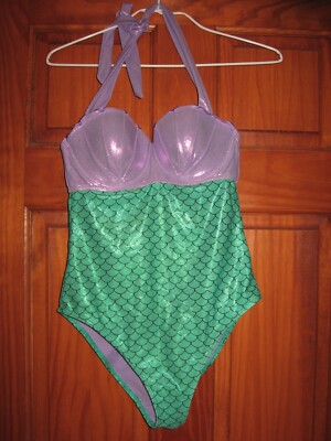 Disney Princess Ariel Adult One Piece Swimsuit The Little Mermaid Size Small