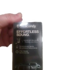 SKULLCANDY JIB WIRED EARBUD HEADPHONES W/MICROPHONE, BLACK DISTRESSED PKG