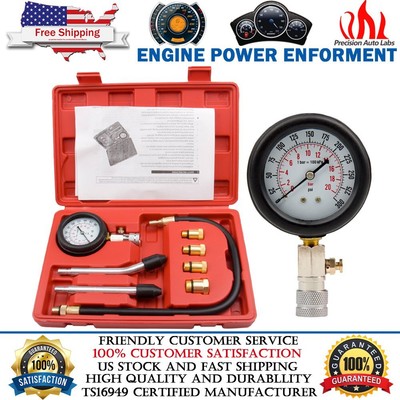 Professional Petrol Engine Cylinder Compression Tester Kit Gauge Tool Automotive
