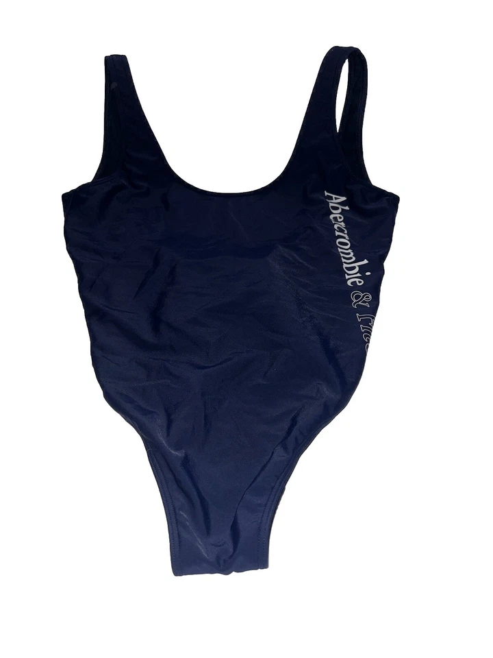 Maiô feminino Abercrombie & Fitch peça única tamanho G perna alta atrevido logotipo grande - Imagem 4 de 4