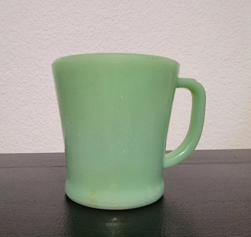 Vintage Fire King Anchor Hocking Jadite D-Handle Mug Oven Ware