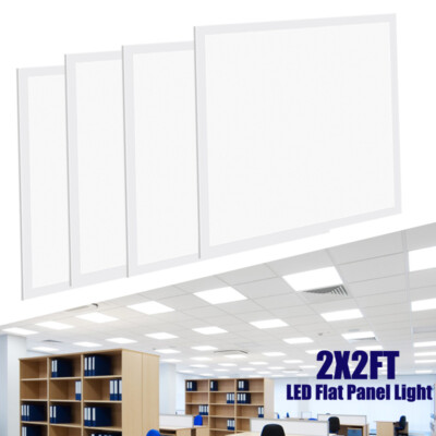 LED Flat Black Lit 5000k Dimmable Panel 2x2 Foot Drop Ceiling Light 45W, US Ship