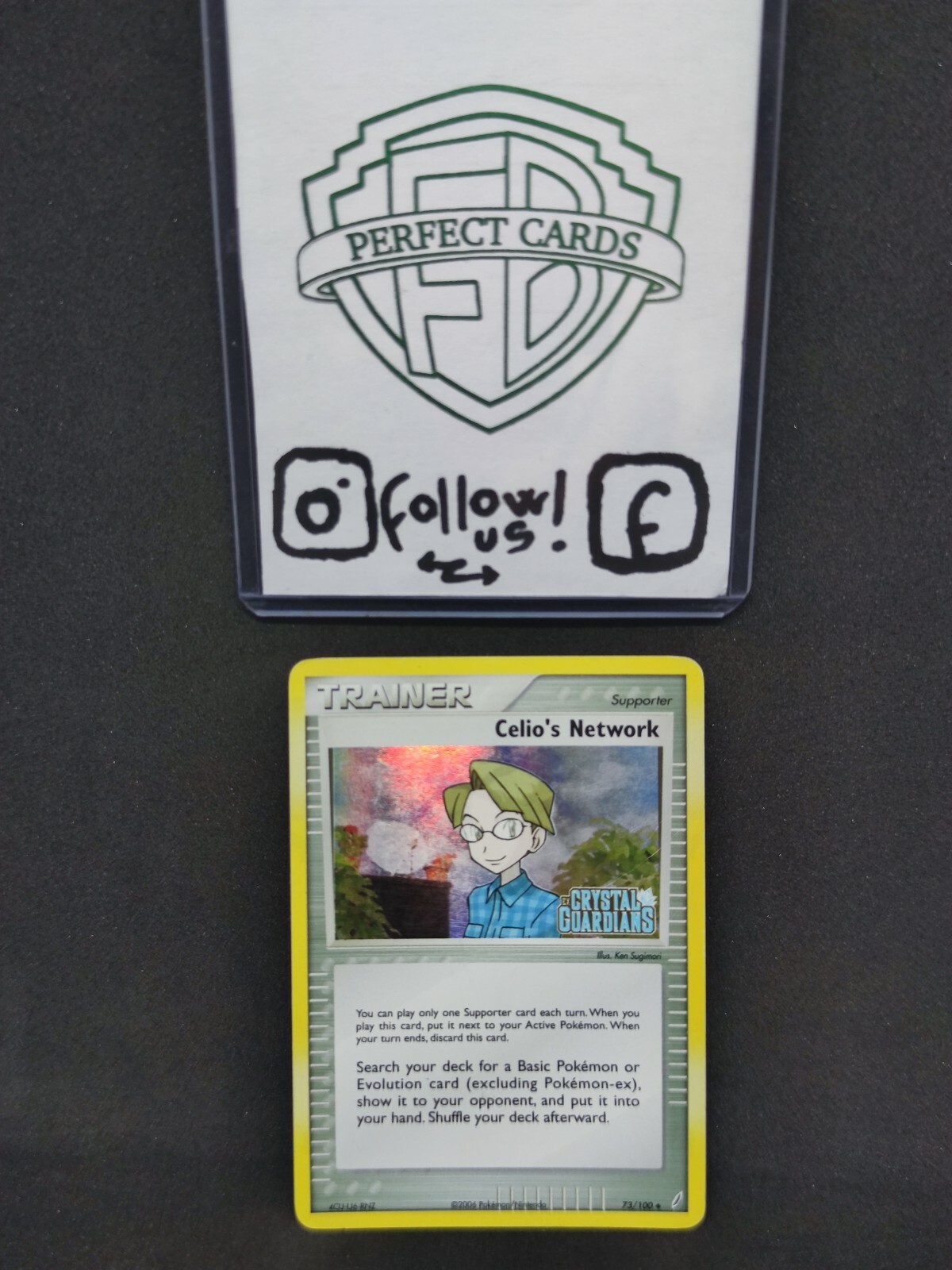 POKÉMON EX GUARDIANS OF CRYSTALS CELIO'S NETWORK HOLO STAMPED 73/100 PL ENG