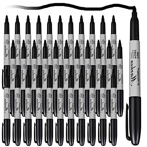 60 Pack Permanent Markers Bulk Black Permanent Marker Set Fine Point Marker P...