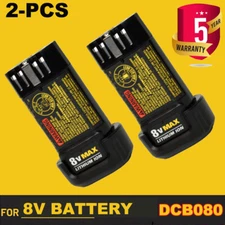 2 PACK for DEWALT DCB080 8V Max Battery *New* Works Perfectly Holds Good Charger
