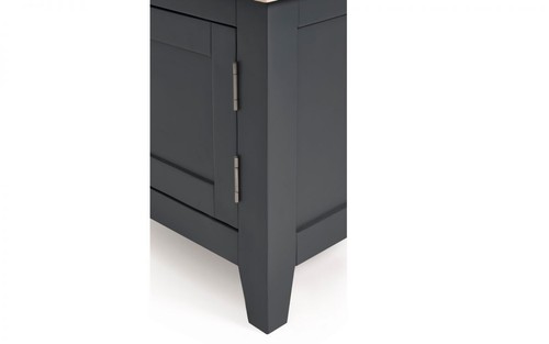 Dark Grey & Oak 2 Door Tv Unit L150cm x D40cm x H62cm TRACEY - Picture 5 of 10
