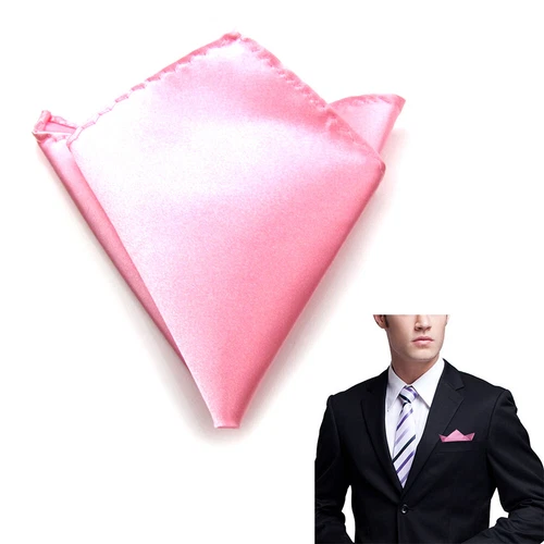 4Pcs Plain Pocket Square Wedding Mens Satin Solid Handkerchief Hanky Jacket Suit - Picture 8 of 31