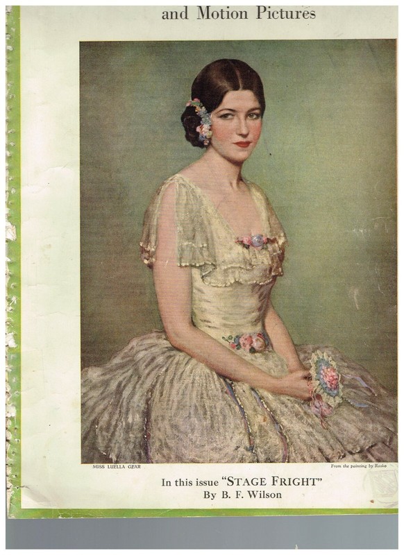  RARE THEATRE MAGAZINE SEPTEMBER 1926 with color cover of Luella GEAR BY RASKO. 