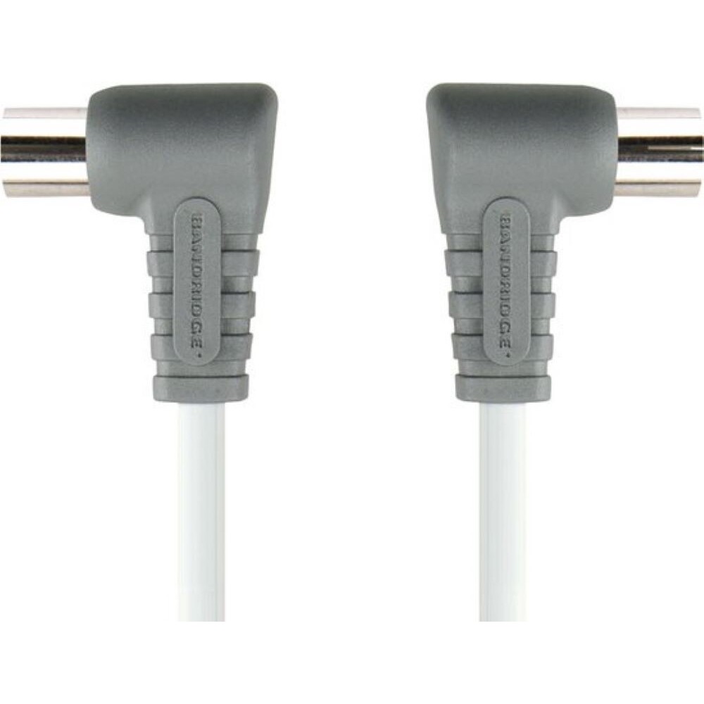 Плоский цифровой антенный кабель Bandridge BVL8902 длиной 2 м Antennenkabel weiß/grau