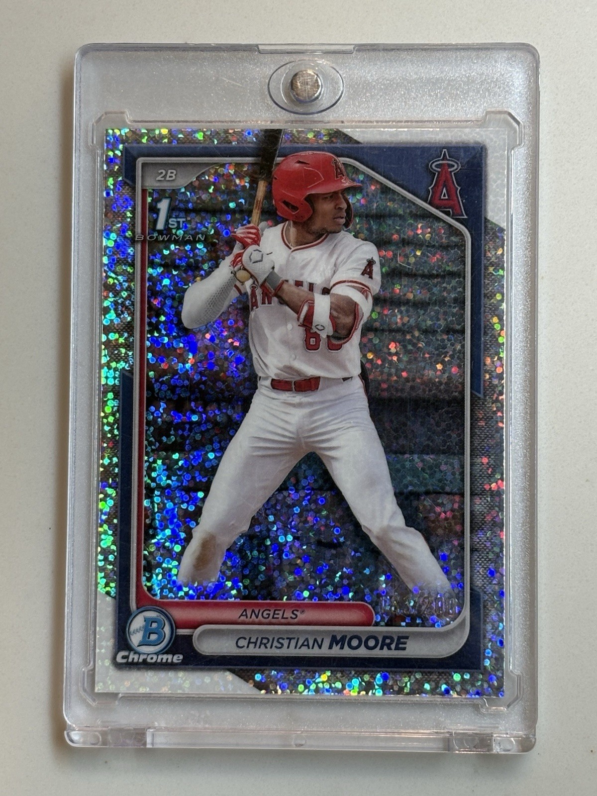 2024 1st Bowman Draft Christian Moore Chrome Sparkles /200 #BDC-13 Los Angeles