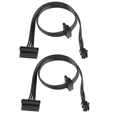Motherboard ATX Mini 4 Pin To 2x Right Angle 15 Pin SATA Power Splitter 2 Pack