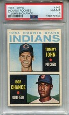 1964 Topps #146 Tommy John Rookie PSA 8 NM-MT Cleveland Indians
