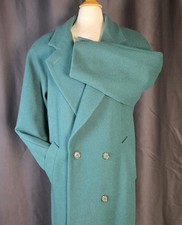 Vintage Donny Brook Double Breasted Dark Green Wool Coat Womens 14 Academia