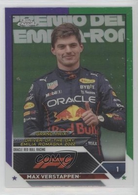 2023 Topps Chrome Formula 1 Purple Green Refractor Max Verstappen #169 09xy