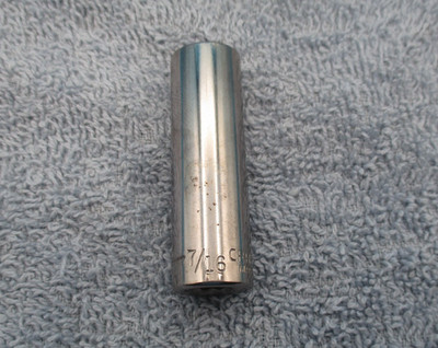 Craftsman 7/16'' Socket 1/4'' Drive Deep Well 6 Point Inverted -G2- #43578 USA