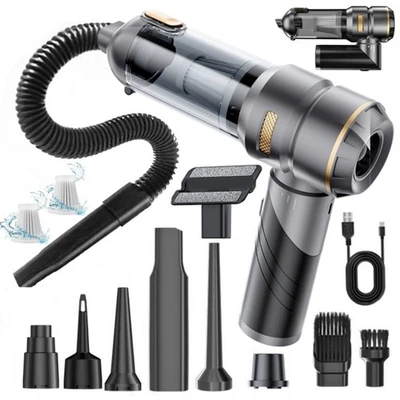 MARKENLOS 4in1 Akku Mini-Handstaubsauger Kabellos 22000Pa Sauger für Auto, Tisch & Sofa