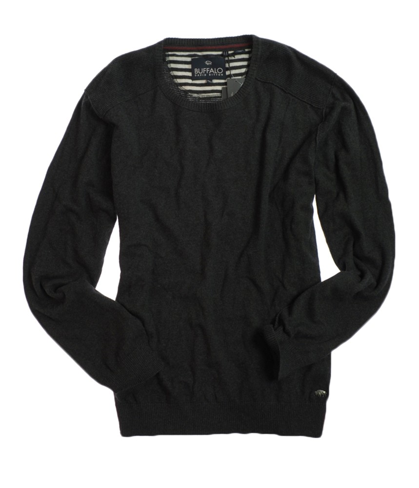 Buffalo David Bitton Mens Crew Neck Knit Sweater Black XX-Large 7090₽