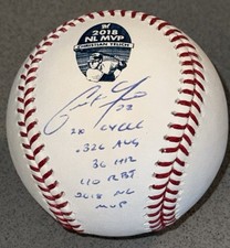 Christian Yelich signed 2018 NL MVP Statball MLB Brewers Baseball BAS USASM #/18