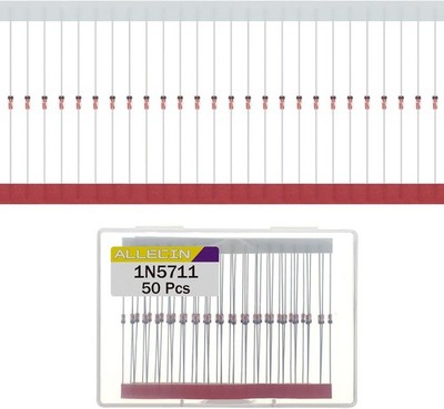 50Pcs 1N5711 Schottky Barrier Rectifier Diode 15mA 70V IN5711 5711 DO 35 Package