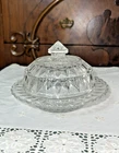 Vtg 1930's Jeannette Windsor Crystal Covered Butter Dish Depression Glass