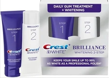 Crest 3D White Brilliance 2 Step Kit – Toothpaste 4oz + Whitening Gel 2.3oz