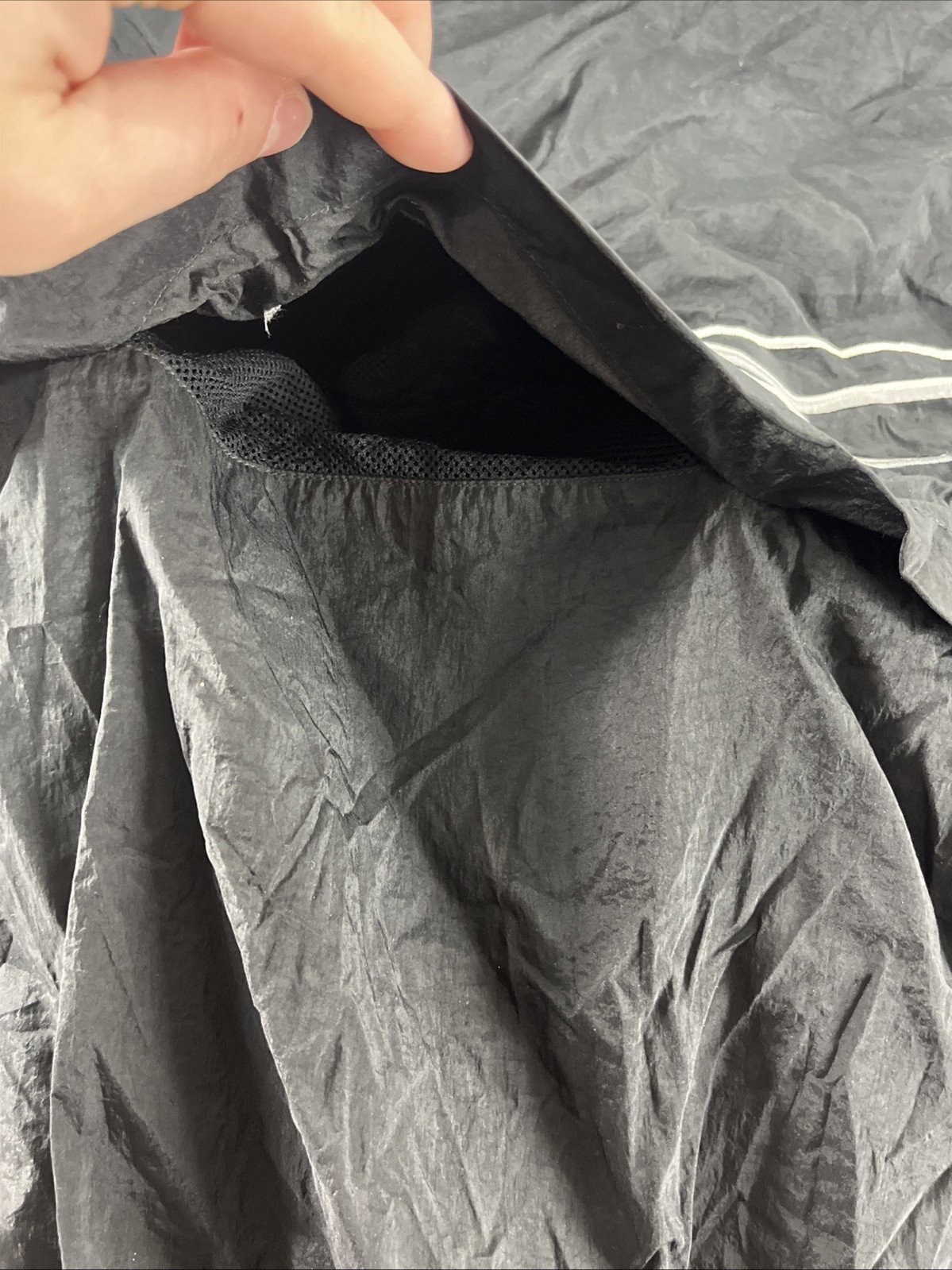 Vintage Reebok Black Full Zip Packable Hood Windbreaker Drawstrings, Size XXL thumbnail 16