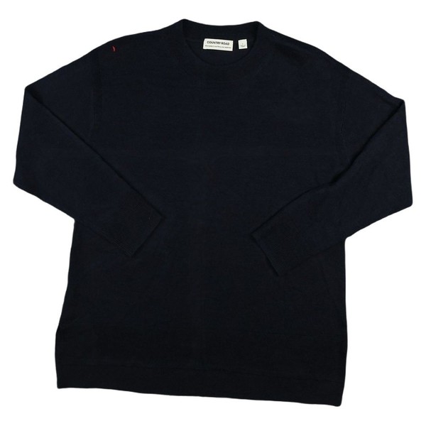 Country Road Jumper Womens LARGE Blue Wool Crew Neck Sweater Long Sleeve Size L