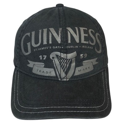 Guinness Baseball Cap OSFM Black St James Gate Dublin Harp Snapback Hat