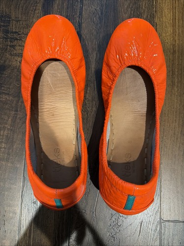 Tieks Ballet Flats Size 8 Outrageous Orange Neon - EUC - Must Go