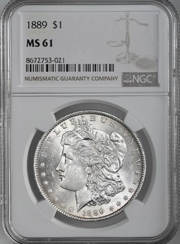 1889-P  $1  MORGAN SILVER DOLLAR  "PHILADELPHIA MINT"  NGC MS61 #8672753-021