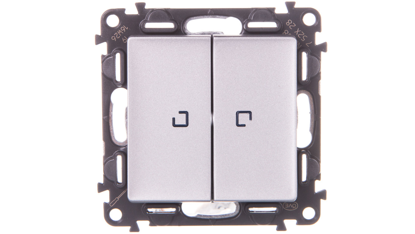 VALENA LIFE Candlestick switch with illuminated aluminum 752328 /T2UK