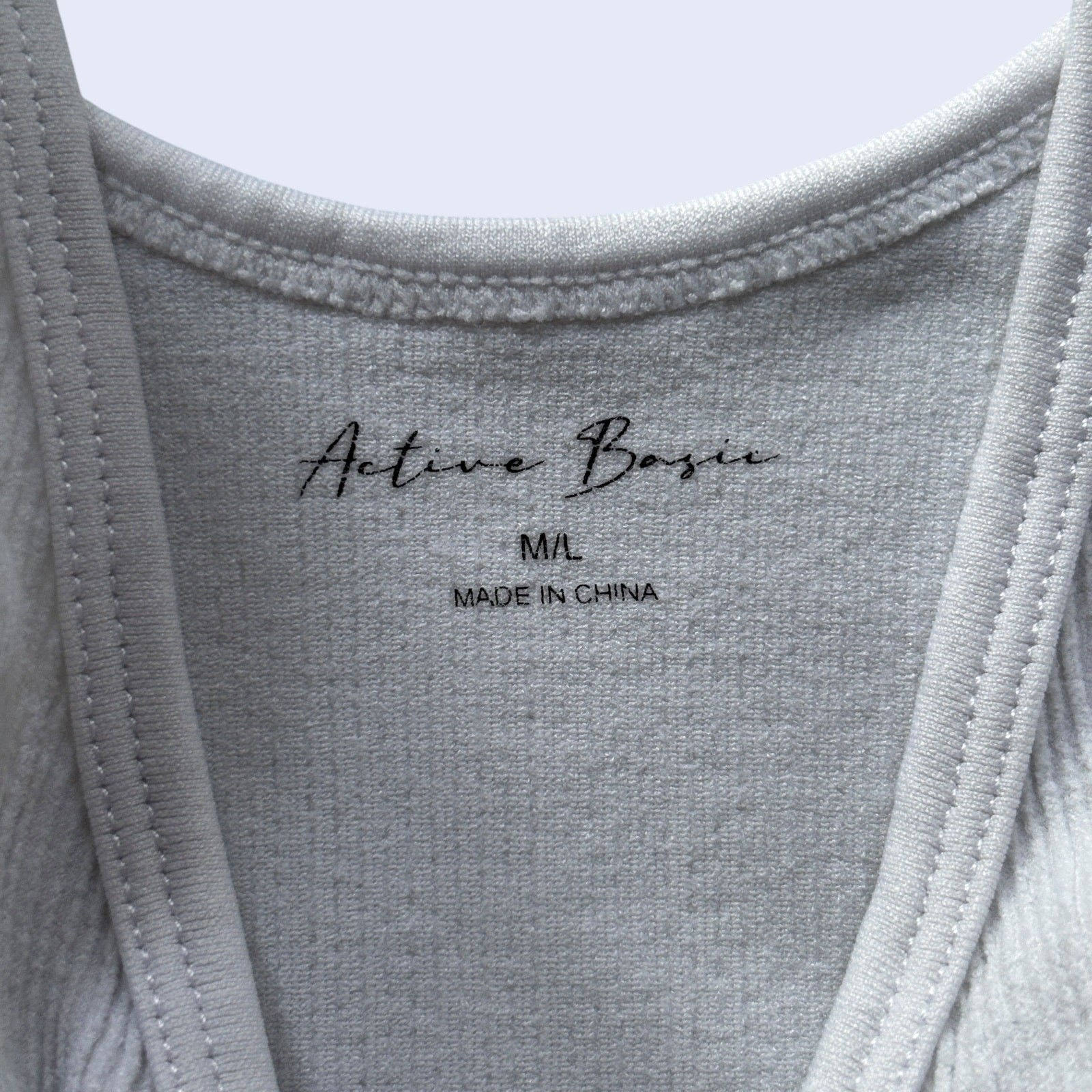 Active Basic ribbed seamless V-neck tank gray fit… - image 3