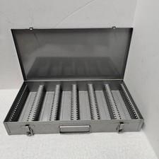 35mm Slide Storage Box Metal Cases Capacity 150 Each 14.75"x7.75"x2"
