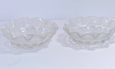 2 Davidon Glass Blackberry Prunt Bowls 1920s England Vintage 5" Width