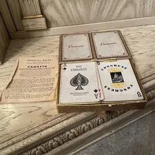 Vintage Congress 606 Playing Cards – Capitol Back – USPCC – Canasta Box. Double.