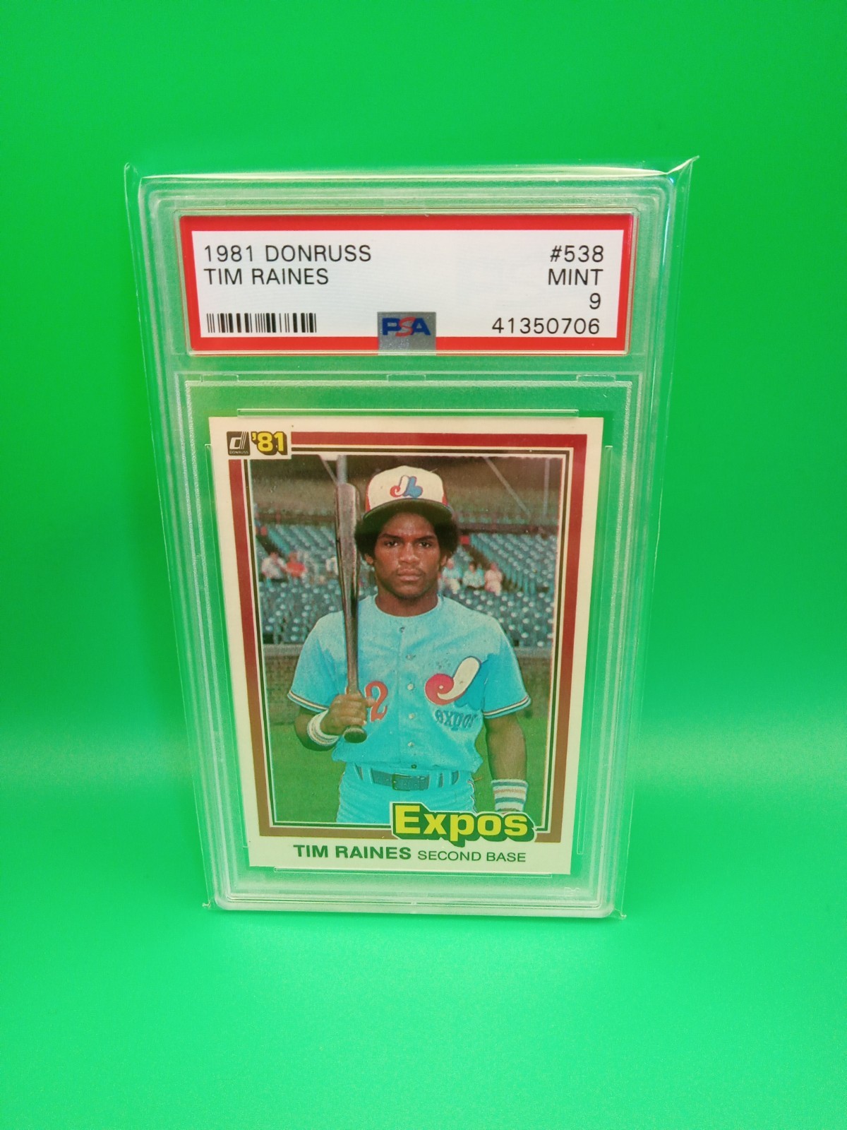 1981 Donruss #538  Tim Raines Montreal Expos  ROOKIE  PSA 9 MINT